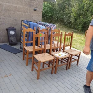 Komplet krzeseł z siedziskiem z trawy morskiej