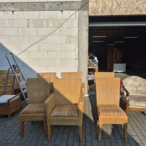 Komplet 6 krzeseł rattan