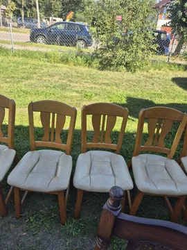 Komplet 6 krzeseł ze skórzaną tapicerką - obrazek 3