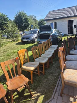 Komplet 6 krzeseł ze skórzaną tapicerką - obrazek 2