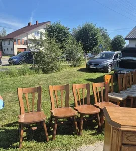 Komplet 4 krzeseł dębowych